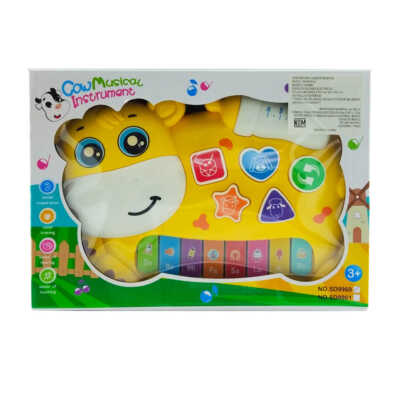 Piano de juguete interactivo cow musical de pilas con 6 funciones música y sonidos diseño de vaca, variedad de colores / sd9960