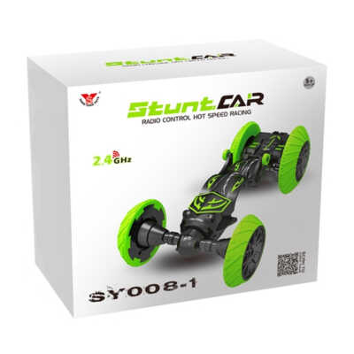 Carro a control remoto 2.4 ghz stunt car de pilas con batería de litio recargable y cable usb, giro de todas sus partes de 360°, variedad de colores / sy008-1