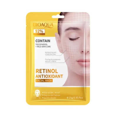 Mascarilla facial bioaqua suavizante de la piel con antioxidante de retinol, 25g / bqy80861