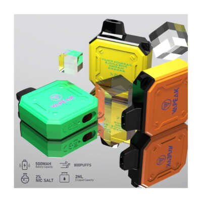 Vape / cigarro electrónico de 800 puffs con 2ml y 2% de nicotina / vapeak, variedad de sabores / vapeak.800