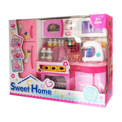 Cocinita interactiva con alimentos y utensilios de juguete / sweet home