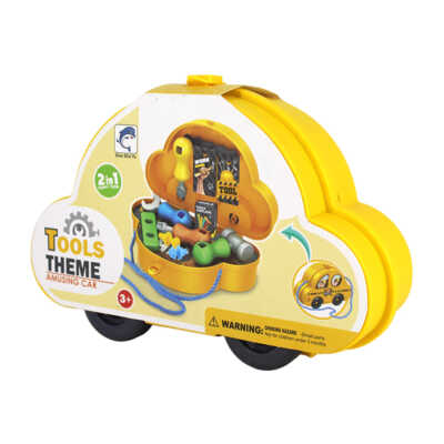 Set tools mini bolso 2 en 1 con forma de carro temática de herramientas + accesorios / 628-37
