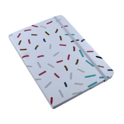 Cuaderno libreta de pasta dura con resorte + diseño de chispas de colores, variedad de modelos / 707-31