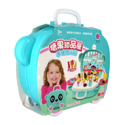 Bolso de plástico con forma de panda + juguetes tipo tienda de postres, variedad de accesorios / 811-61