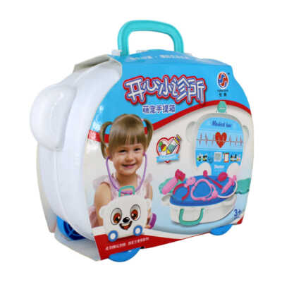 Bolso de plástico con forma de oso + juguetes tipo doctor, 11pzas / 811-72