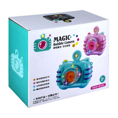 Cámara eléctrica para hacer burbujas con luces, música, correa y accesorios, variedad de colores / 918-06a