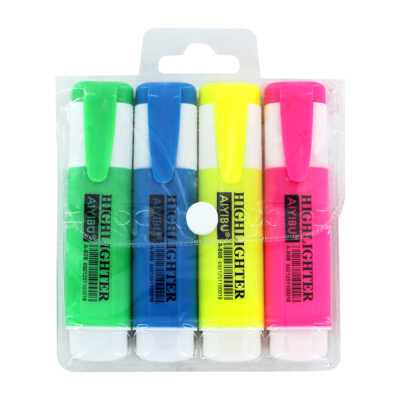 Blíster de 4 marcatextos fluorescentes de colores / aiyibu / a-808