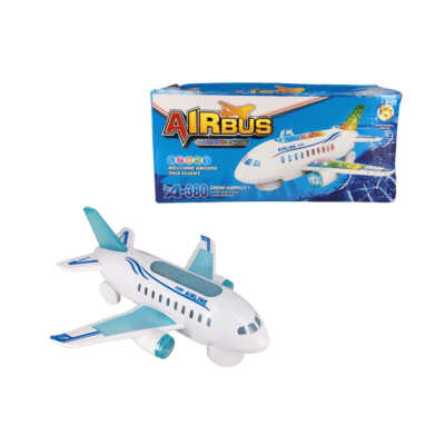 Juguete, avión de plástico musical con luces y ruedas / airbus / 6273