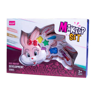 Estuche para maquillaje infantil de dos niveles en forma de conejo con moño / makeup set / c8103-1