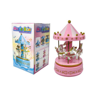 Casa musical en forma de carrusel con luz y sonido, variedad de colores / musie box / lu6593