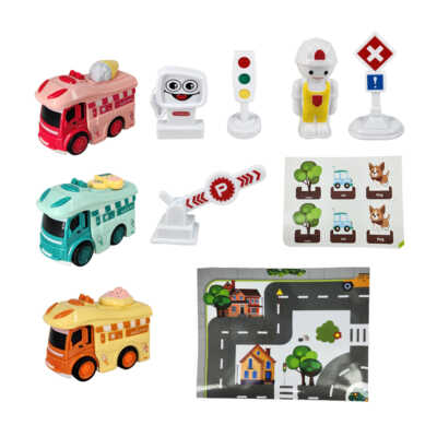 Paquete 3 camiones de fricción con muñeco y accesorios city rescue, variedad de modelos / 101338