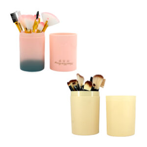 Estuche de plástico con 12 brochas para maquillaje, variedad de colores / dg010