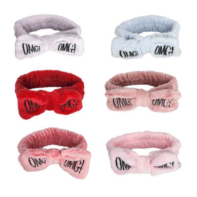 1pza Banda / diadema sujetadora para el cabello afelpada omg con moño, variedad de colores / cx-p879