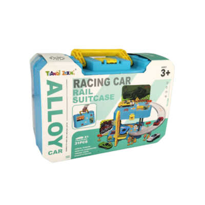 Estuche rectangular con juguetes tipo pista de coches, 31pzas / racing car / 6635