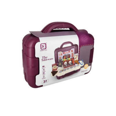 Maletín de plástico rectangular con juguetes de temática tipo barbecue, 30pzas / barbeque / yy-084