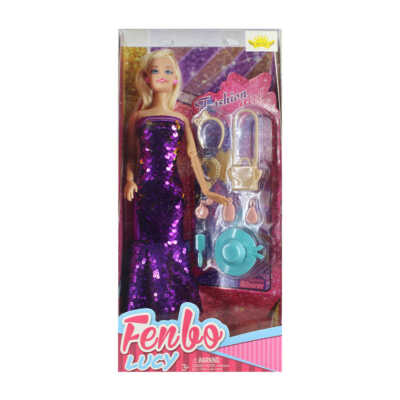 Muñeca fenbo lucy con vestido de lentejuelas + accesorios, variedad de colores / fashion girl / kf243192 / fb093