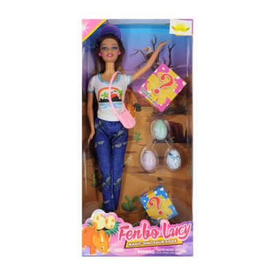 Muñeca fenbo lucy con 3 huevos de dinosaurio y 2 regalos sorpresa / kf243195