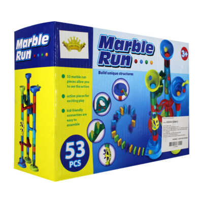 Juego didáctico con 53 mini bloques y accesorios de construcción / marble run