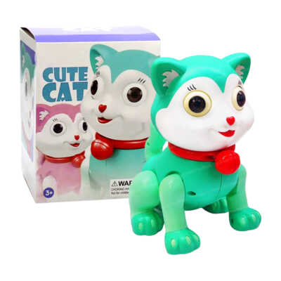 Juguete mascota móvil en forma de gato con luz y sonido, variedad de colores / cute cat / 989a