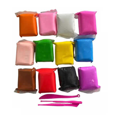 Paquete con 12 sobres de foamy moldeable con 3 utensilios de escultura, variedad de colores / super light clay / lc-d0307