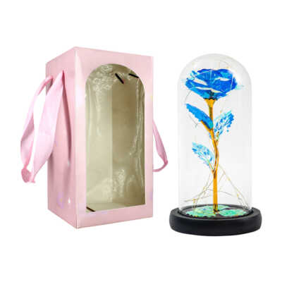 Lampara decorativa de cristal en forma de rosa tornasol encapsulada con carga usb / led151