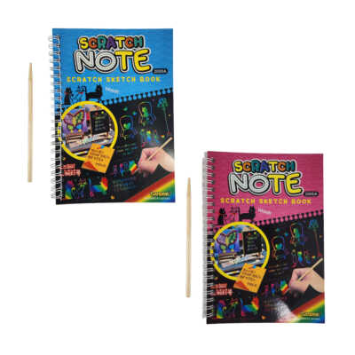 1pza Cuaderno mágico arcoíris scratch con 10 hojas / 2000a / wh-754