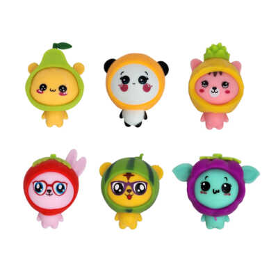 1pza Squeeze de juguete en forma de animal con gorro de fruta, variedad de diseños / fruit animal / lc-d0148