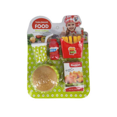 Set juego infantil armable de comida rápida diseño hamburguesa y nuggets tableware food / wt3753