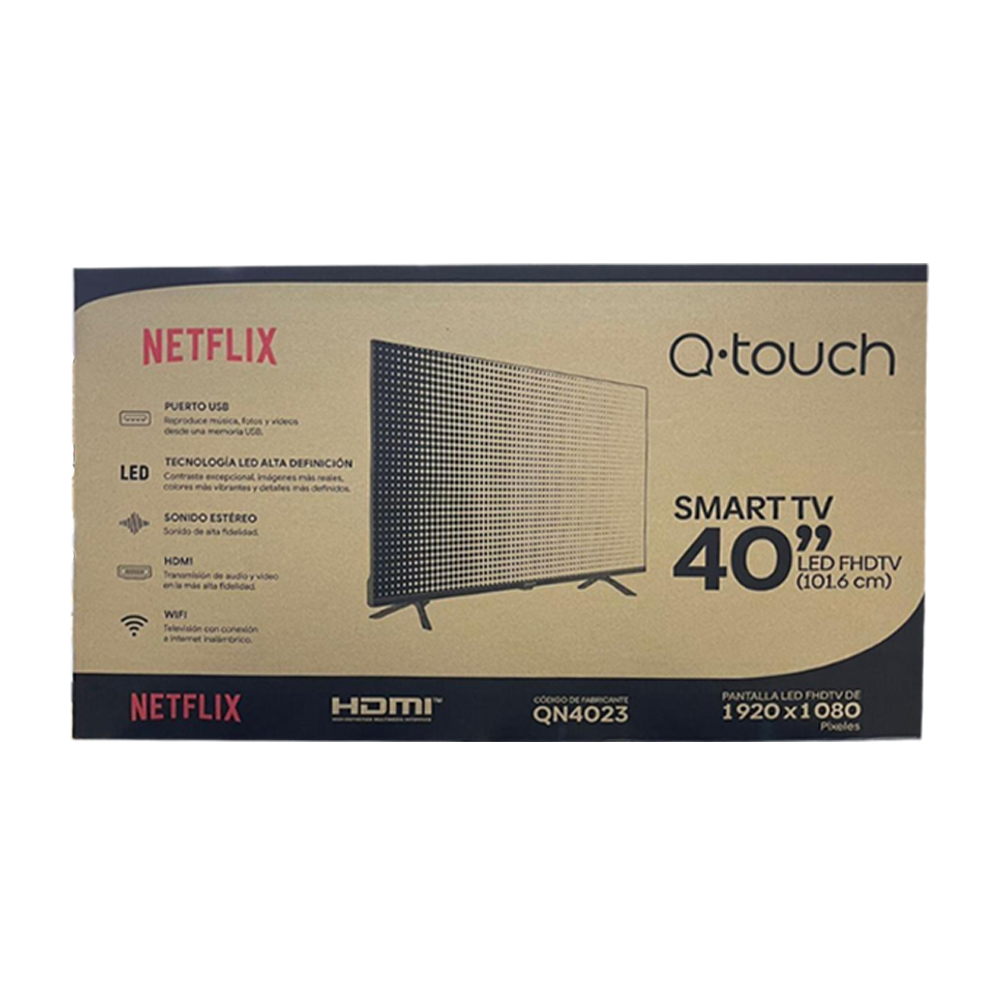 Smart Tv 40 Pulgadas Pantalla Led Qtouch Netflix Fhd 60hz