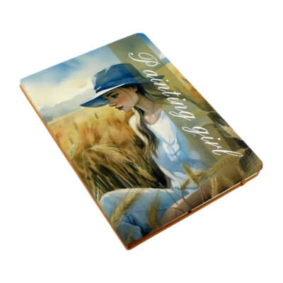 Cuaderno libreta de pasta dura con resorte + diseño de painting girl, variedad de modelos / sh-a52511