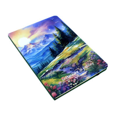 Cuaderno libreta de pasta dura con resorte + diseño de watercolor oil painting, variedad de modelos / sh-a52512