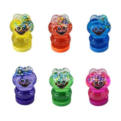 1pza Bote de slime pequeño con bolitas de confeti y forma de huggy wuggy, variedad de colores / poppy playtime / lc-d0412