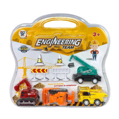 Set de 4 camiones de juguete para construcción con accesorios, variedad de modelos / engineering team / wt1035