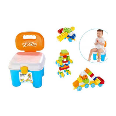 Mini silla de plástico con bloques 68pzas blocks, variedad de colores / wt3721