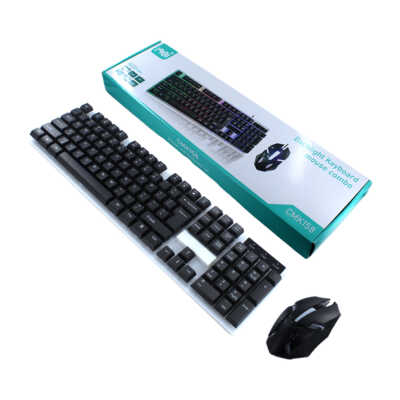 Kit teclado y mouse alámbrico gamer con luces rgb / cmk158