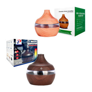 Humidificador ultrasónico en forma de jarrón con diseño de madera y luz rgb, 300ml, variedad de colores / ft-003 / 60616 / j003 / sl-j003 / multiple purification / ultrasonic aroma humidifier