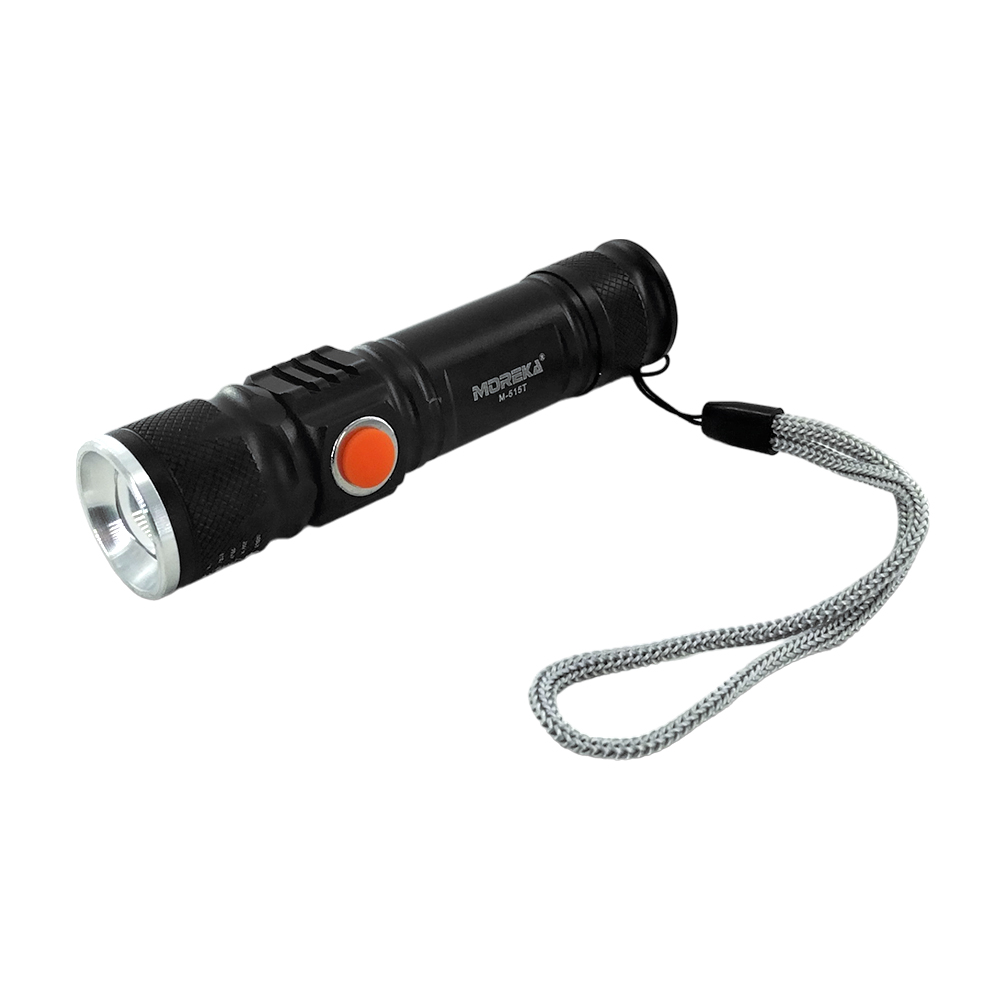 Lámpara linterna pequeña moreka recargable usb tipo táctica con correa y  ángulo ajustable / m-515t – Joinet