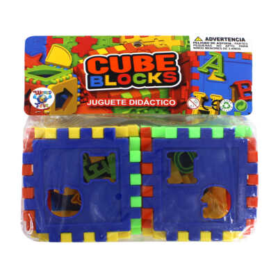 Par de cubos didácticos con variedad de letras para ensamblar / cube blocks