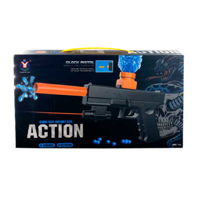 Pistola action eléctrica de pila de litio recargable con 2 modos de uso lanza dardos y bolitas de hidrogel + accesorios diseño de mario bros, variedad de modelos / 102vg