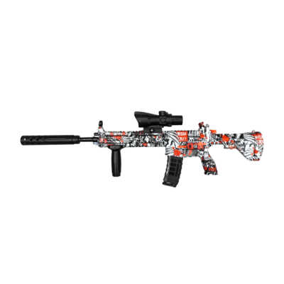 Pistola / riffle de hidrogel eléctrica con accesorios diseño de calaveras y graffiti / 701-a