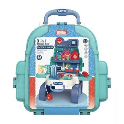 Estuche / mochila con set desplegable consultorio médico + accesorios / doctor set / 8113p