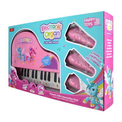 Piano didáctico eléctrico de pilas con luces y música diseño de unicornio, variedad de colores / ts68351