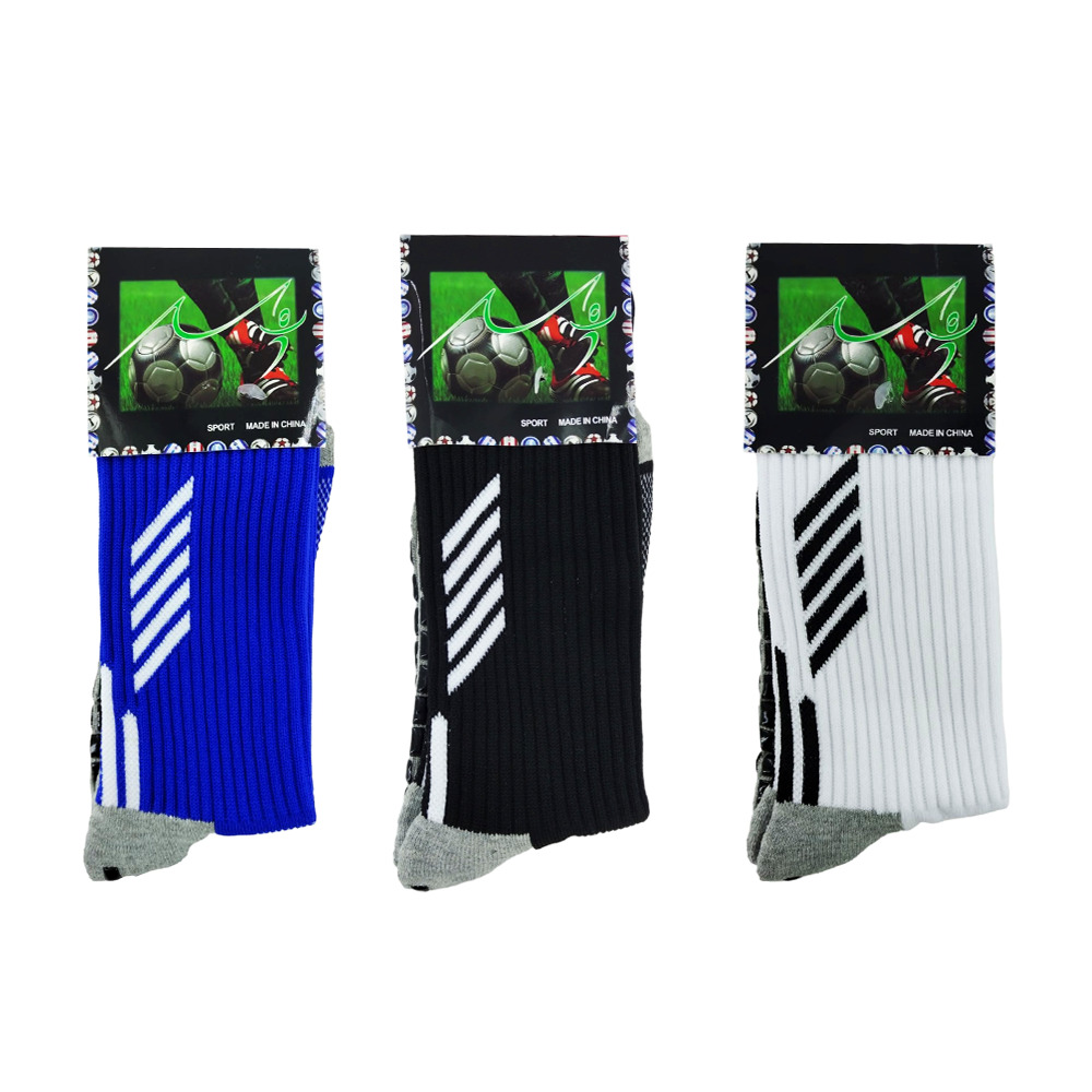 Par de calcetas largas para fútbol con diseño de rayas antideslizantes,  variedad de colores / sport