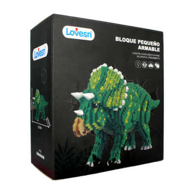 Juguete, bloques de construcción con diseño de dinosaurio triceratops 1737 pzas / dm3050
