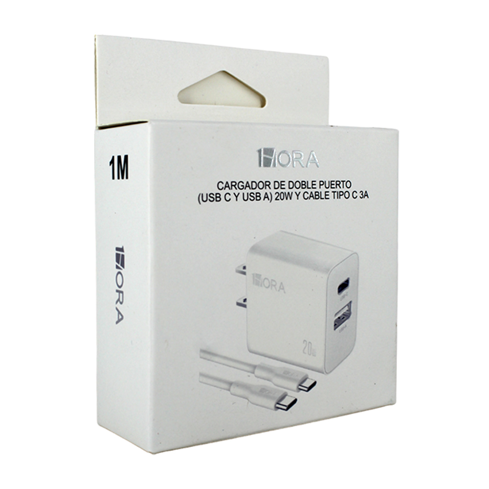 iHome Cargador USB C: Cargador USB multipuerto AC Pro de 20 W (1 puerto  USB-C, 1 puerto USB-A), bloque de cargador USB C plano, adaptador de  enchufe