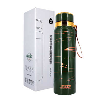 Termo metálico de acero inoxidable con estampado tipo cebra 1000ml, variedad de colores / jiang bang / gh7026