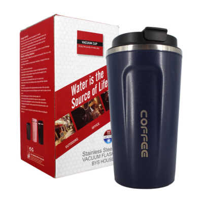 Vaso termo liso de acero inoxidable con tapadera antiderrames 500ml, variedad de colores / coffee / vacuum cup / gh7033