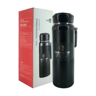 Termo de acero inoxidable con diseño elegante, agarradera y capacidad de 1000ml, variedad de colores / vacuum cup / fashion cup