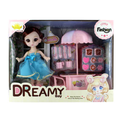 Muñeca dreamy bay con accesorios tipo tienda de postres, 18pzas / lovely fashion kf243213