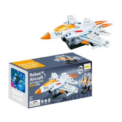 Avión transformer con luces, sonido y rotación 360° / robot aircraft / yj388-61